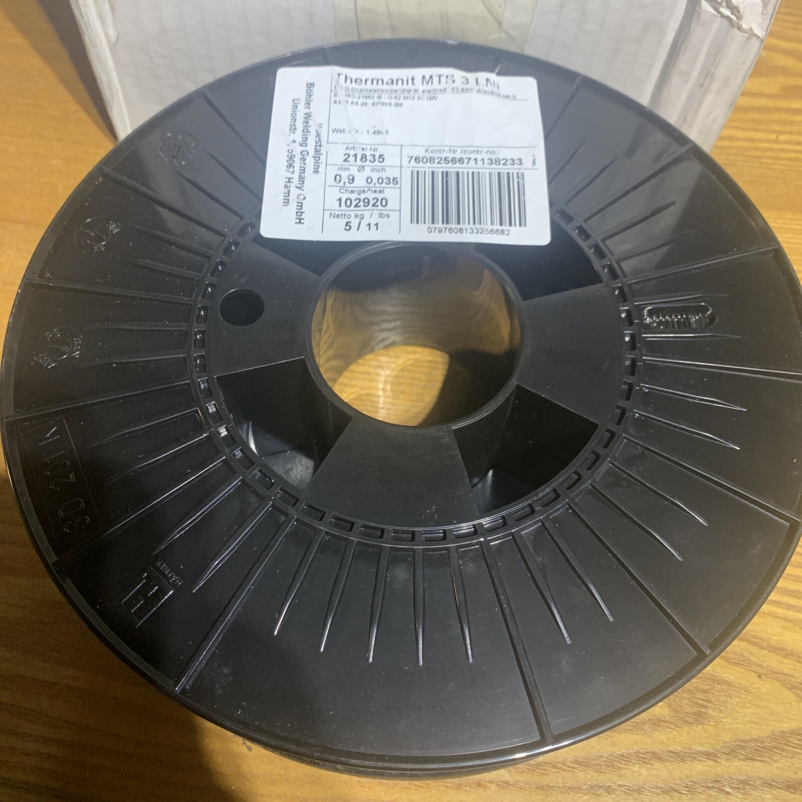 Welding wire spool – Bohler Thermanit MTS 3 LNi – 0.035 – 11lbs wire spool