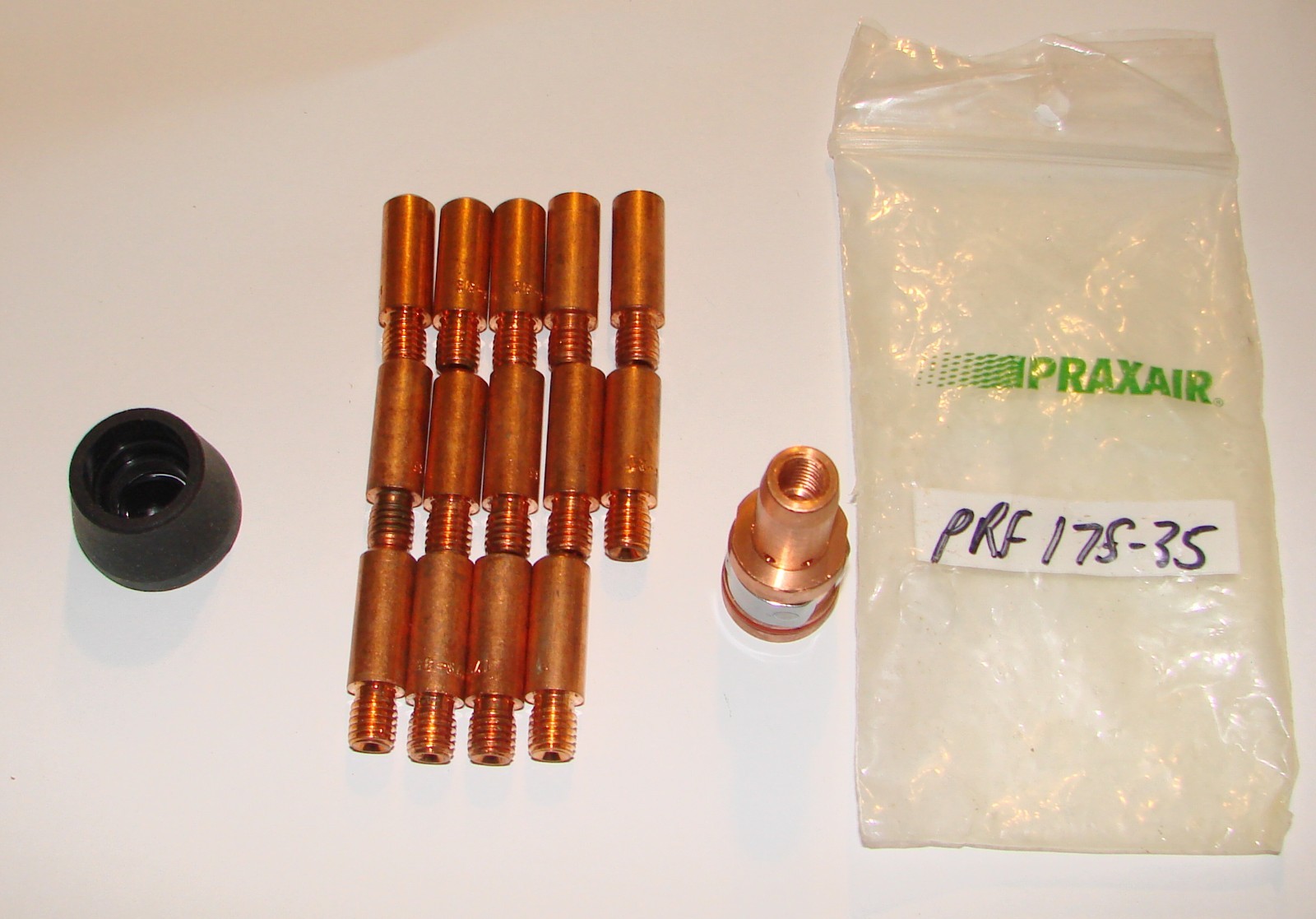 14 loose PROFAX PX 17S-35 CONTACT TIPS and HD57 Heavy Duty Diffuser / Tip Holder