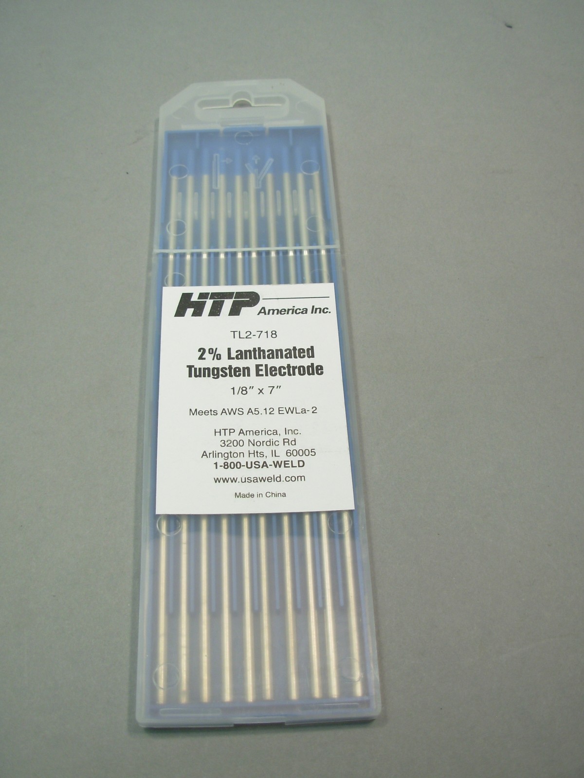 10 2% Lanthanated Tungsten TIG Electrode 1/8 x 7 Blue