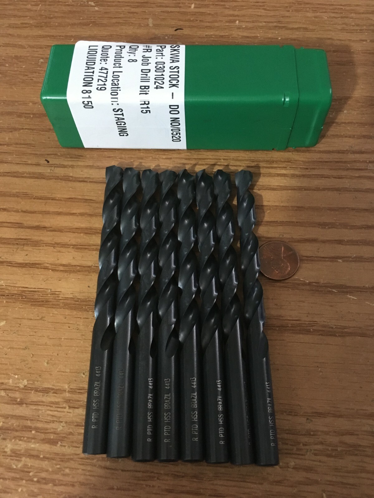 (8) Letter R x 4-3/4″ OAL HSS 118° Black Oxide Finish Jobber Drill
