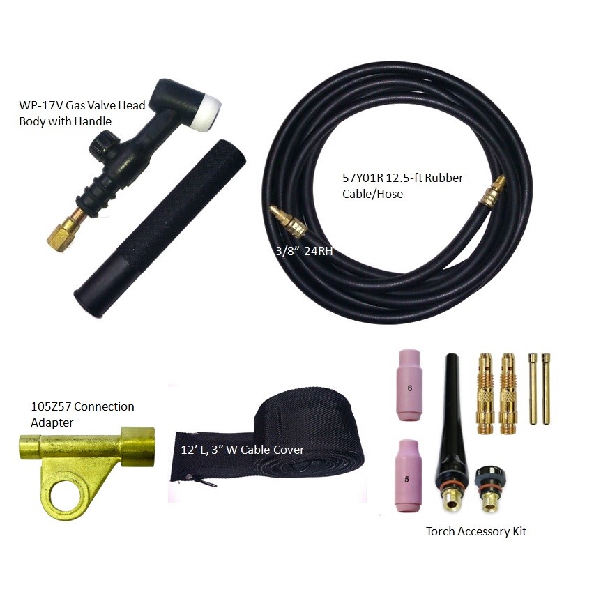 WeldingCity® TIG Welding Torch Package WP-17V Valve Head 150A 12.5-ft Air-Cool