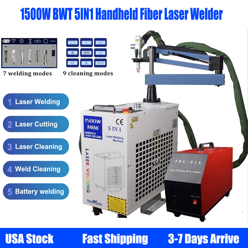 1500W BWT 5IN1 Battery Welder Fiber Laser Welding Cutting Cleaning Machine