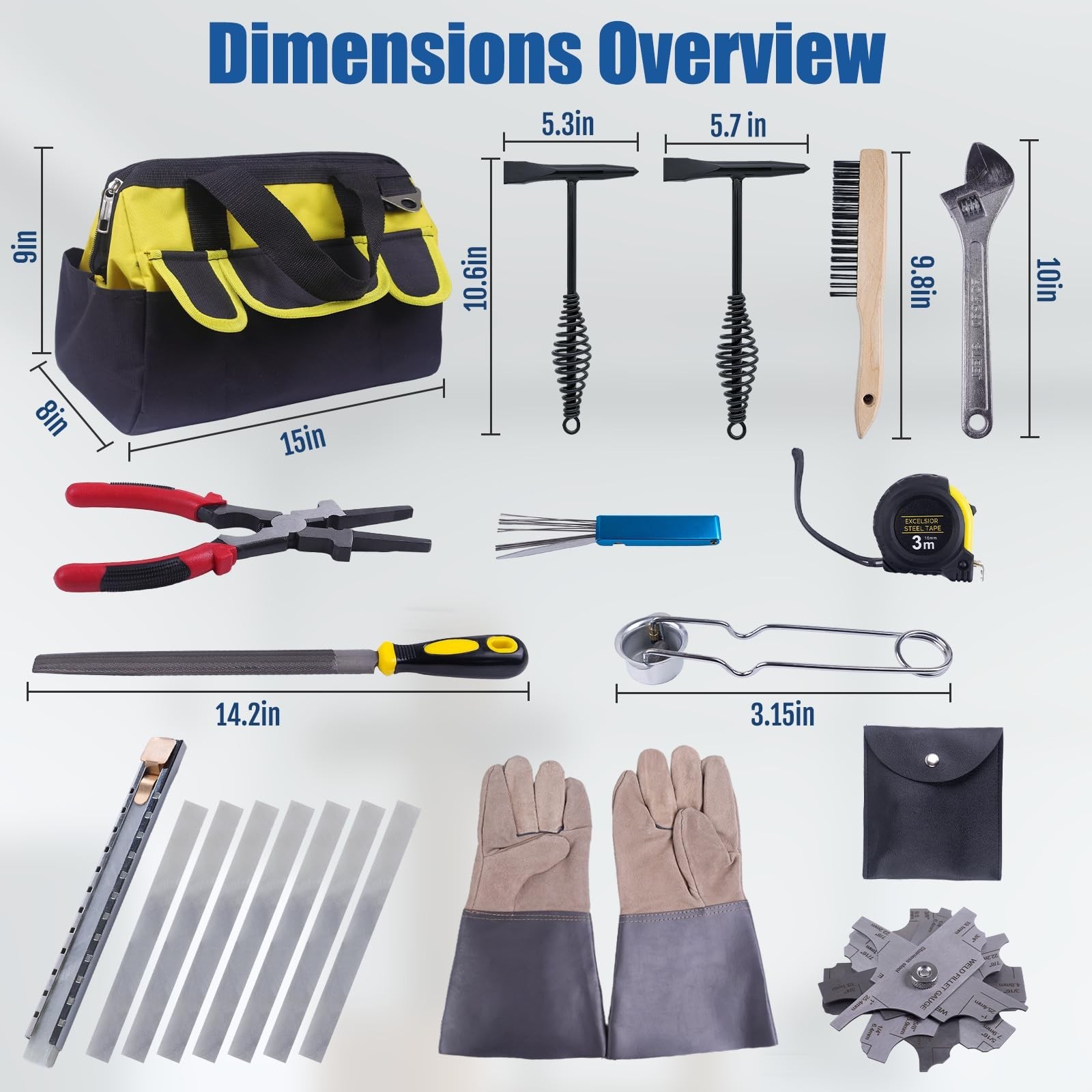 Welding Accessories Kit, 20-Piece Welding Tool Set with Storage Bag, Chipping…