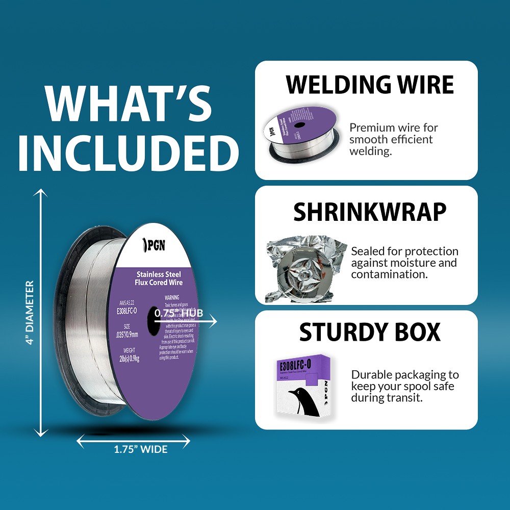 (4 x 2-Lb Spools) PGN ER308L .035″ MIG Stainless Steel Welding Wire