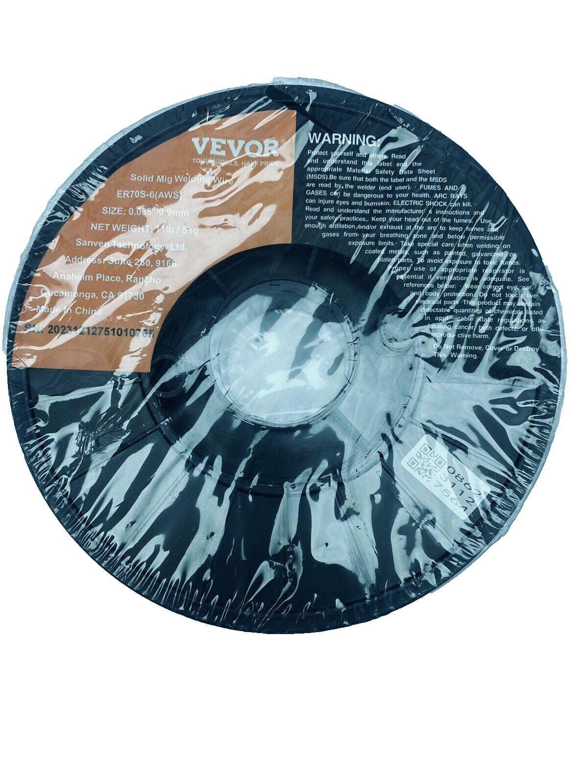ER70S-6 (AWS) Vevor Solid MIG Welding Wire 11Lbs,5Kg, 0.035″/0.9mm Size