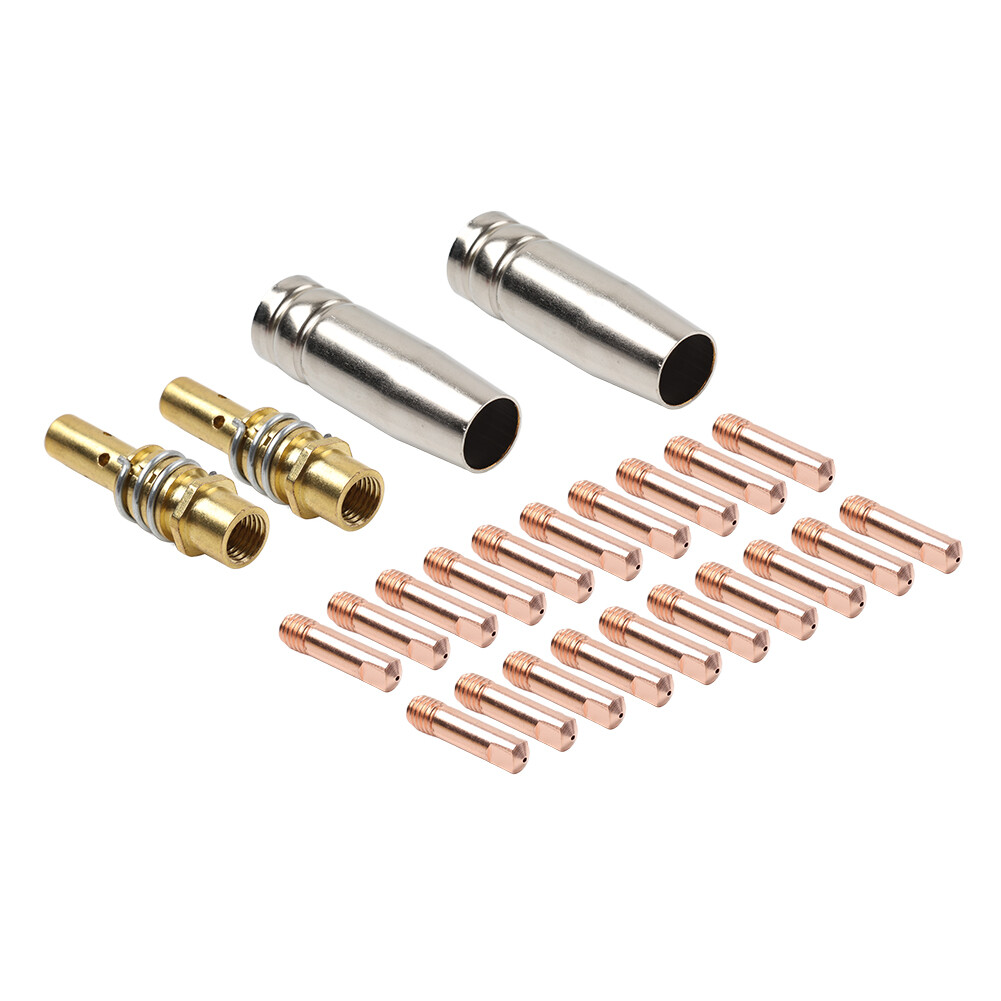 24pcs MB 15AK MIG Welding Gun Kit 030/035Contact Tip Nozzle Diffuser