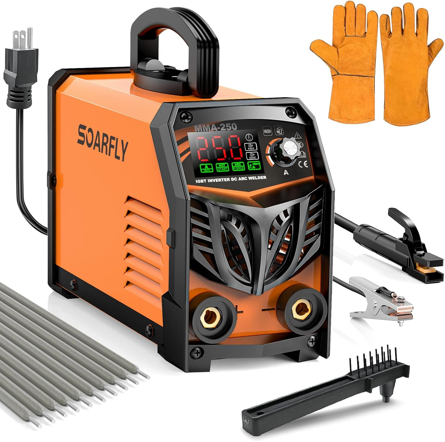 Stick Welder, 250Amp ARC Welding Machine with Large LED Display, Dual