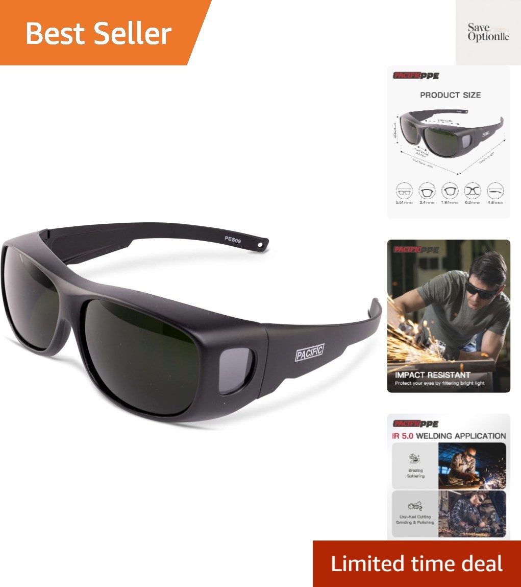 IR 5.0 Welding Glasses, Wrap-around Welding Goggles for Cutting, Grinding & T…
