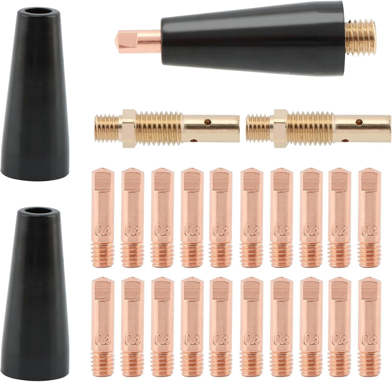 24PCS Flux Core Gasless Nozzle Welding Kit,KP1939-1 Flux-Core-Flux-Core Gasless