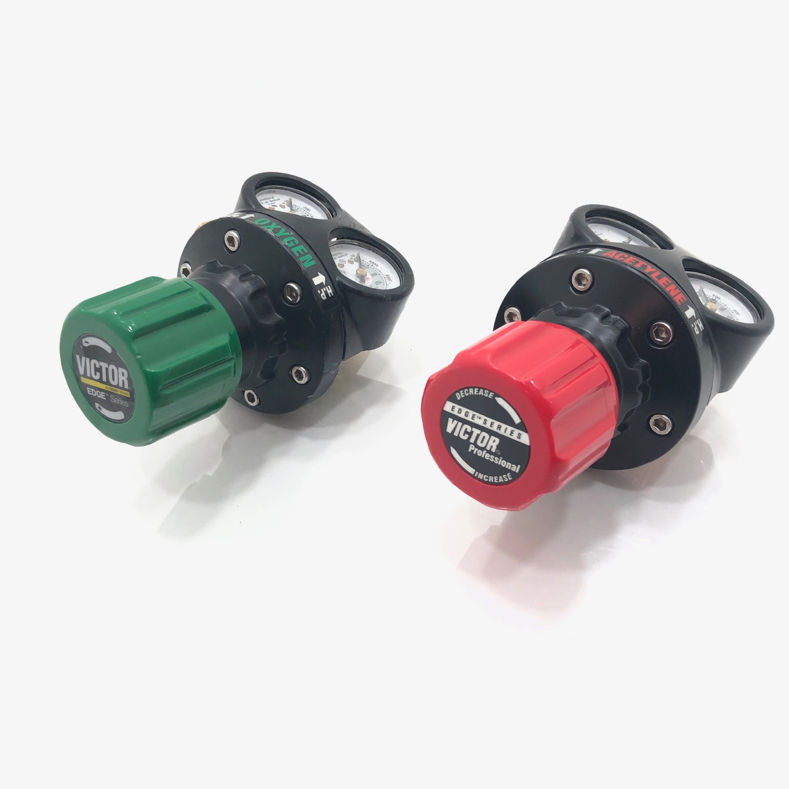 NEW Set Victor Edge ESS4-125-540 Oxygen & ESS4-15-510 Acetylene Gas Regulators