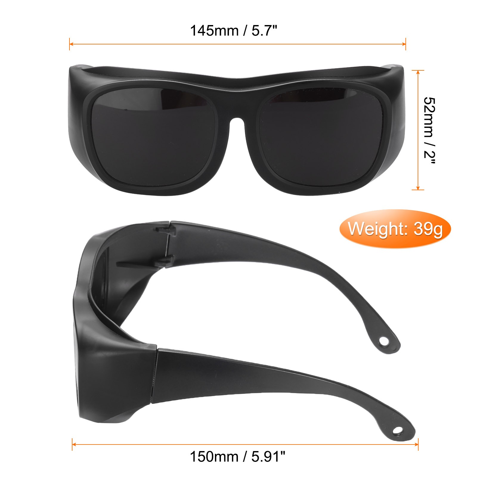 Welding Glasses IR Shade 8 Lens 145x165x52mm CE Certified Protective Glasses