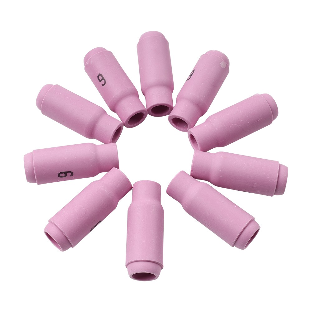 10PCS TIG Weld Consumable 10N48#6 Alumina Nozzle Cup 1″27/32 For WP-17/18/26