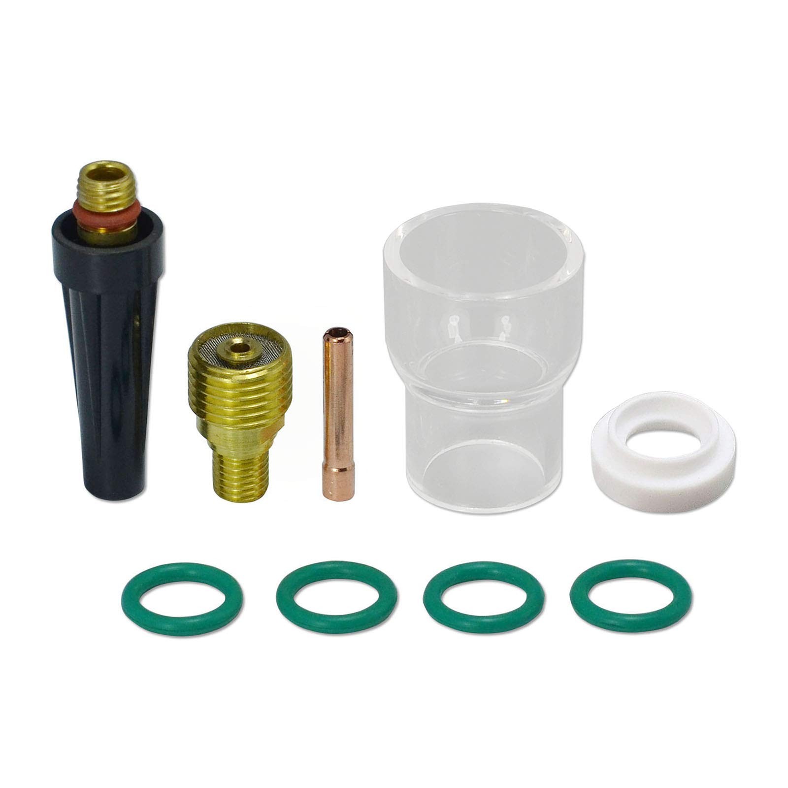 TIG Gas Lens Collet Body 45V44 13N23 3/32″ 2.4mm TIG Quartz Nozzle Clear Glas…