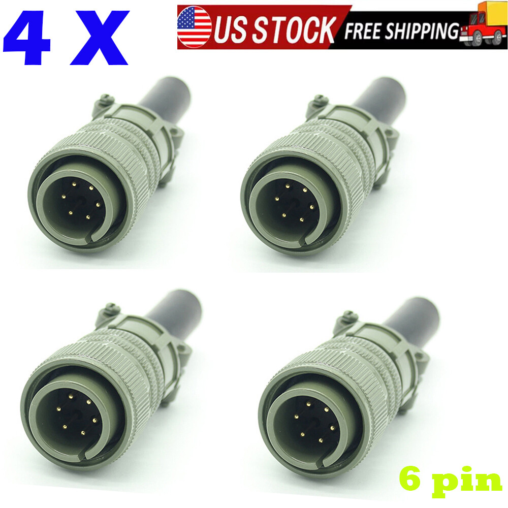 4X 6 Pin Male Plug For S12020-27 Linc Remote Foot pedal Welding Wire Feeder LN-7