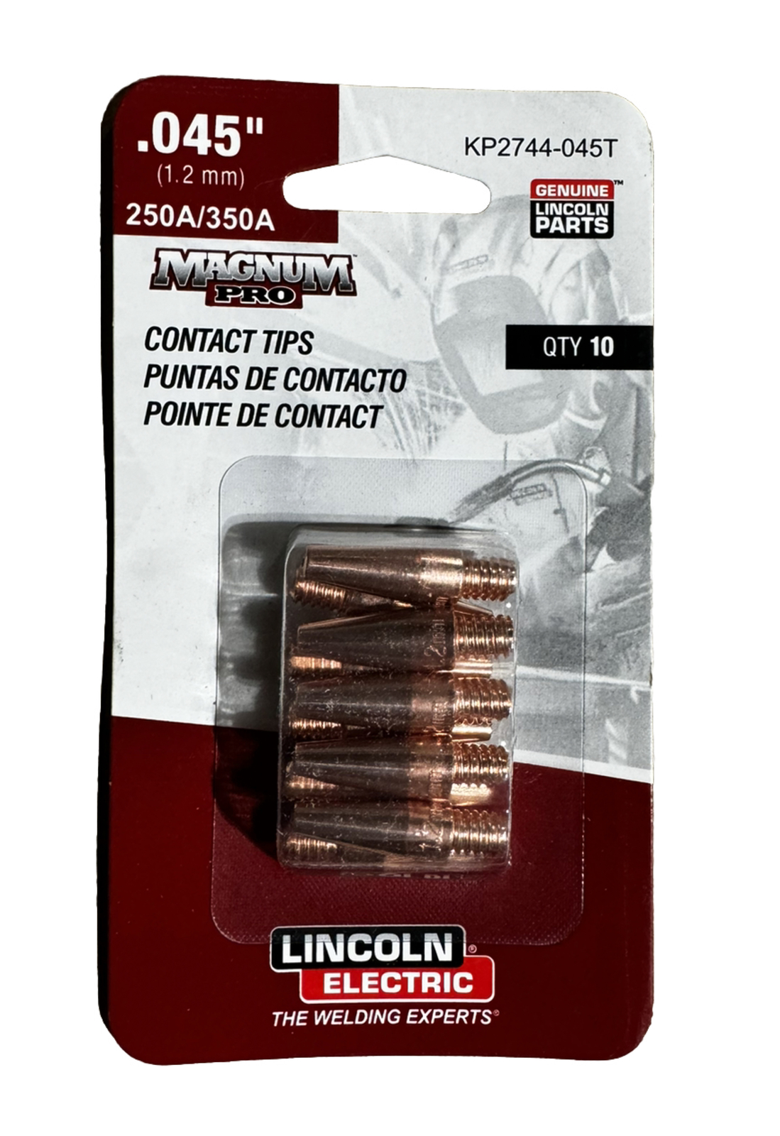 Geniune Lincoln KP2744-045T 10PK Electric Magnum Pro Contact Tips .045″ 250/350A