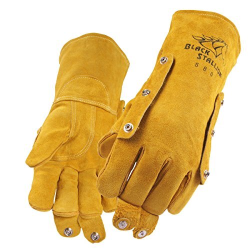 Black Stallion 580L FluxGuard Premium Cowhide Stick Welding Gloves – Large