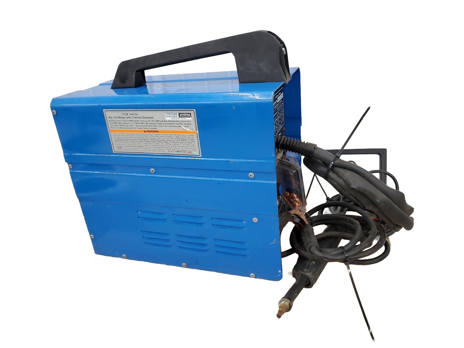 Chicago Electric Mig 100 Welder Set Corded Thermal Overload Blue W/ Wire Feeder