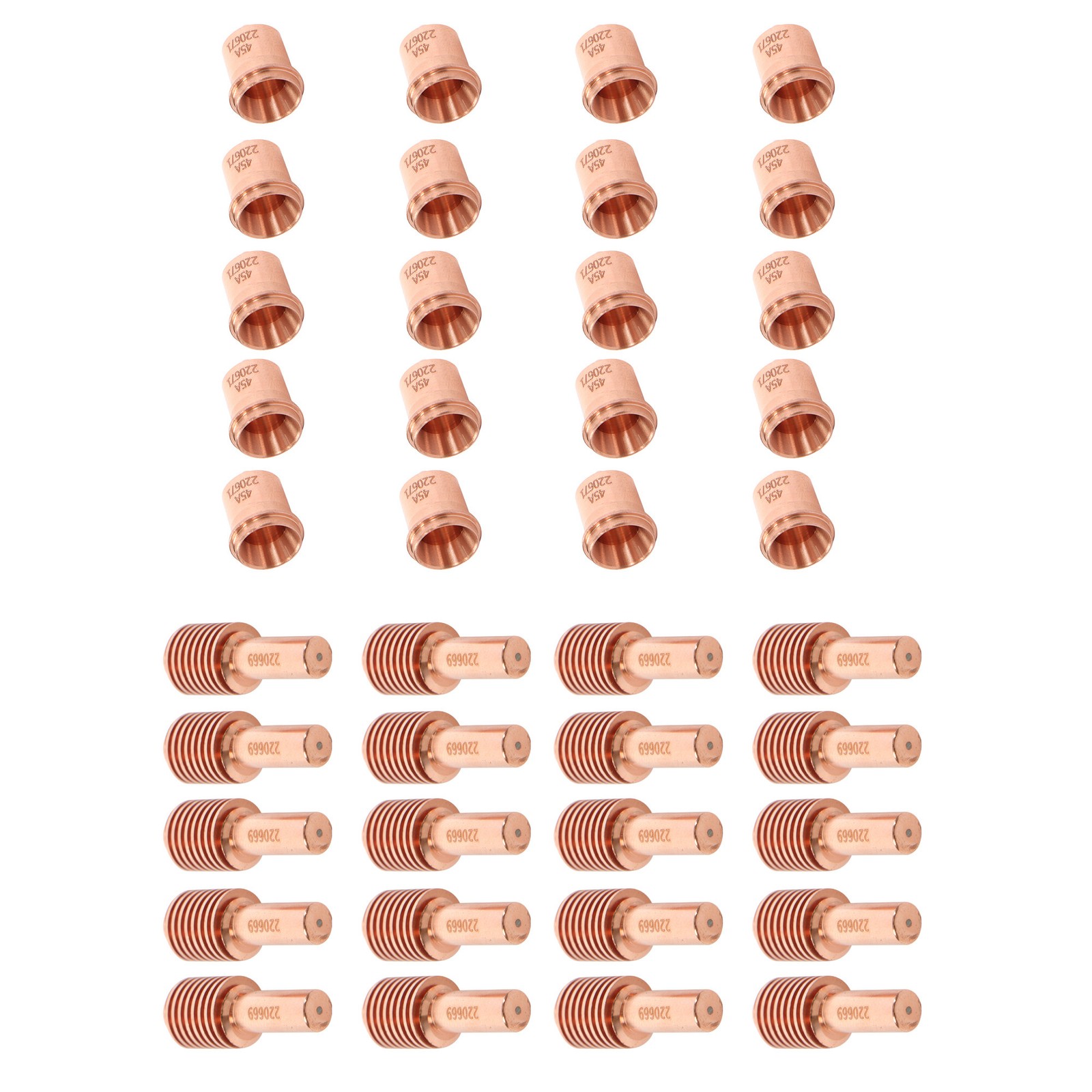 LABLT 20Pcs 220671 Nozzle ＋ 20Pcs 220669 Electrode Plasma Mechanized Cutting