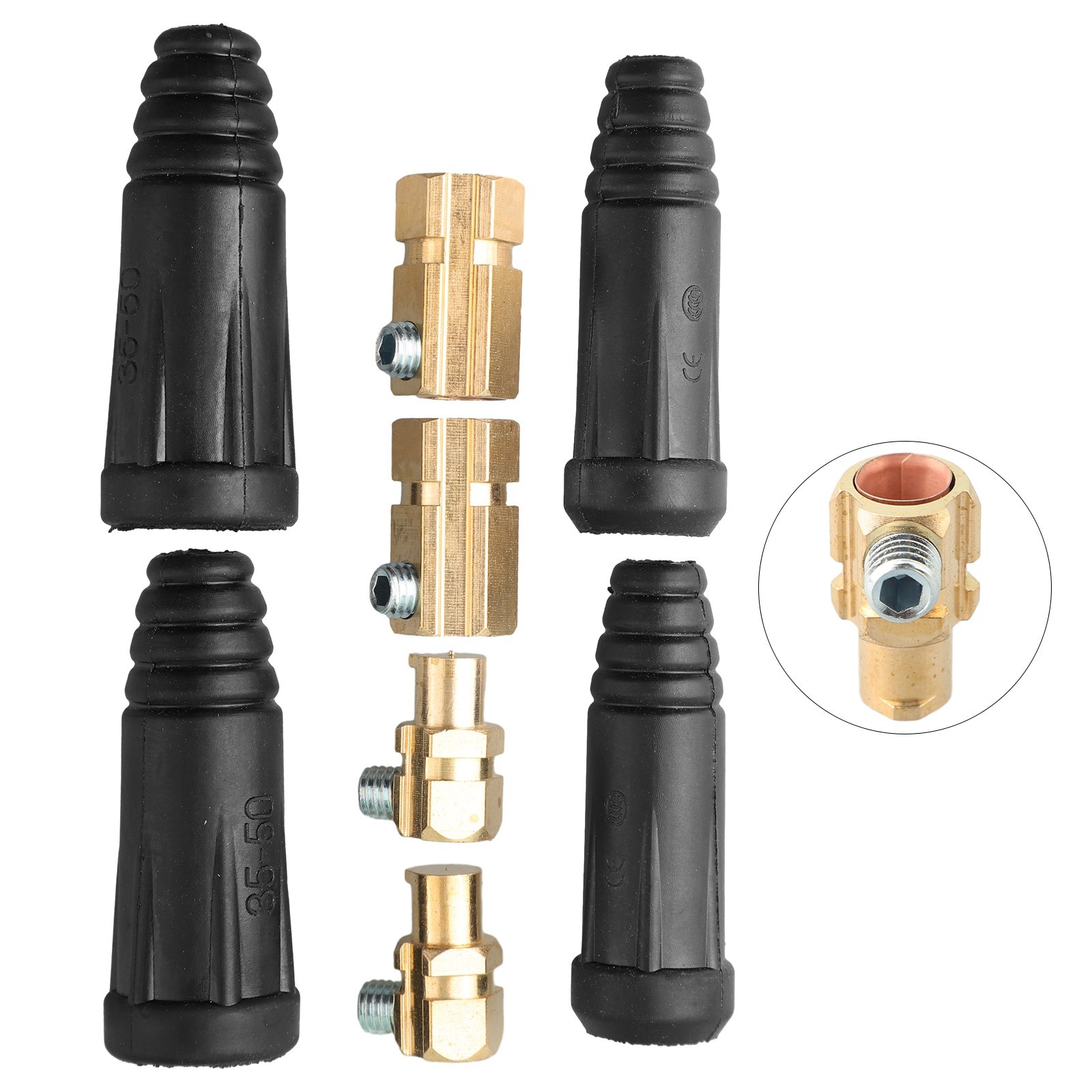 Reliable Welding Cable Quick Connector Pair for AWG Wires #4 #1 35 50 sq mm