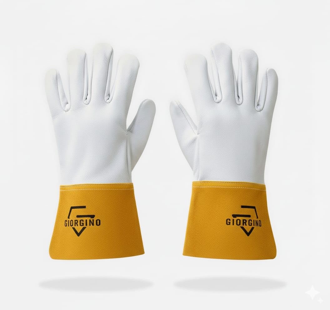 Premium TIG Welding Gloves, Top Grain Goatskin Leather Gloves Unlined 4″ Cuff