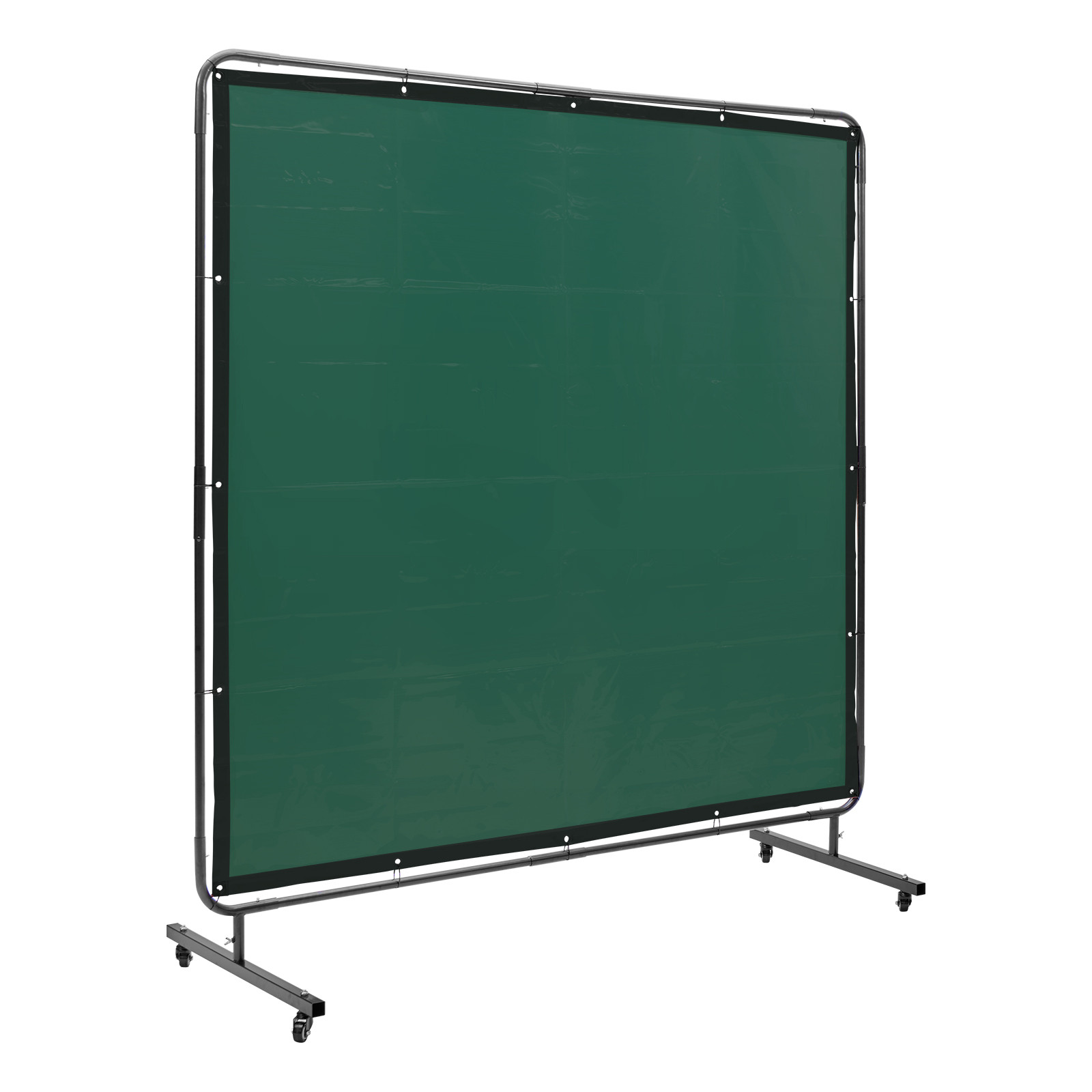 VEVOR Welding Screen with Frame 6′ x 6′ Welding Curtain Screen on 4 Wheels Green