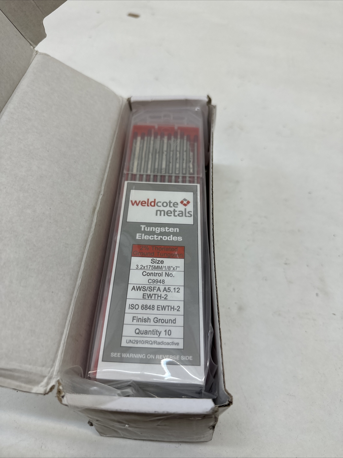 Tungsten Electrodes 1/16″ x 7″ WP Gound Annealed ANSI/AWS A5.12M-98 100PK