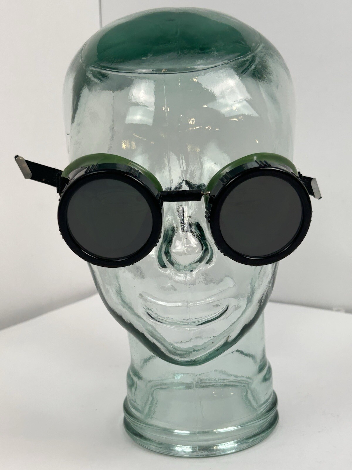 Vintage Morse Welding Goggles Safety Glasses Steampunk Motorcycle Green USA