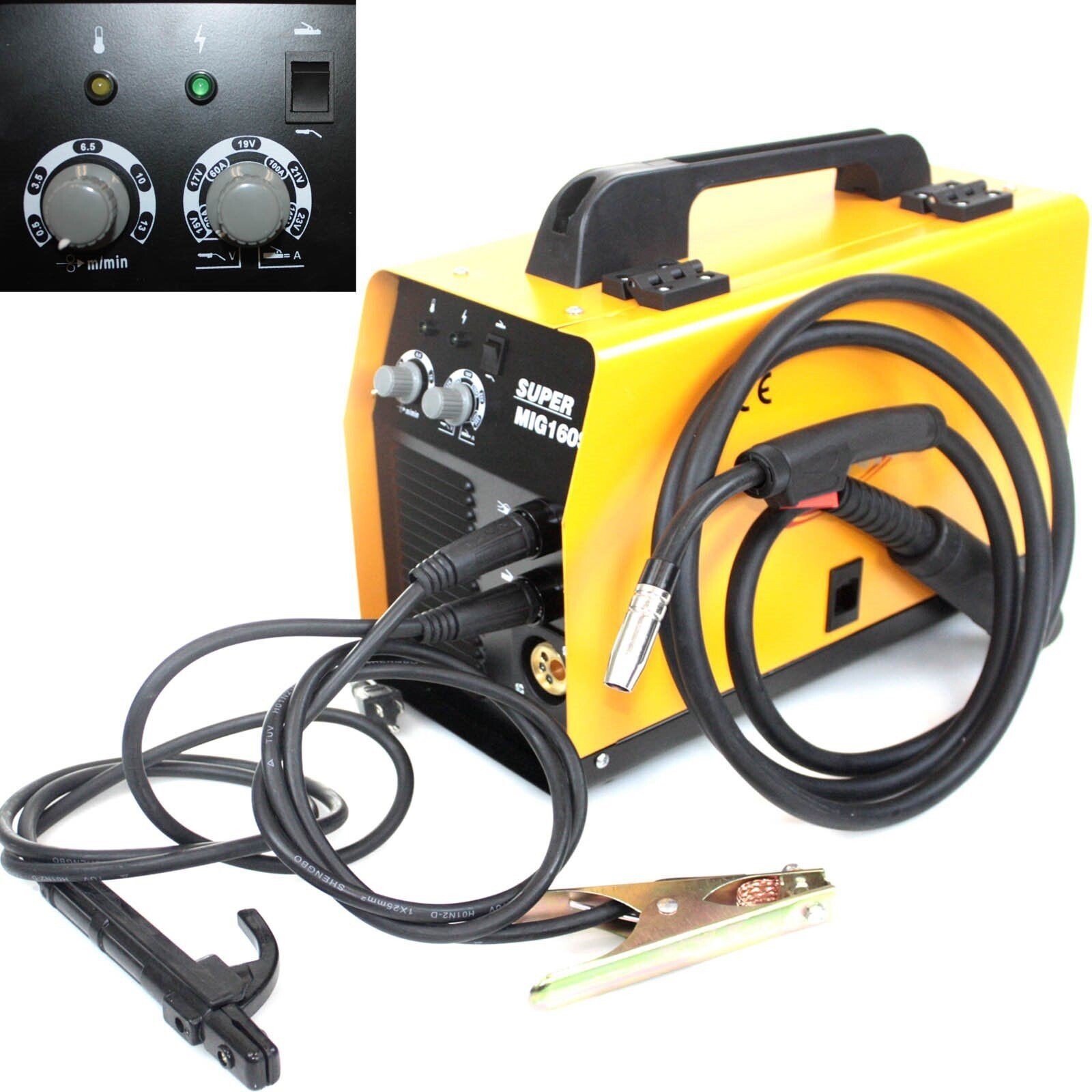 IGBT 220V MIG 160 Amp Non Gas or GAS MIG MAG FLUX WIRE FEED WELDER & MMA WELDING