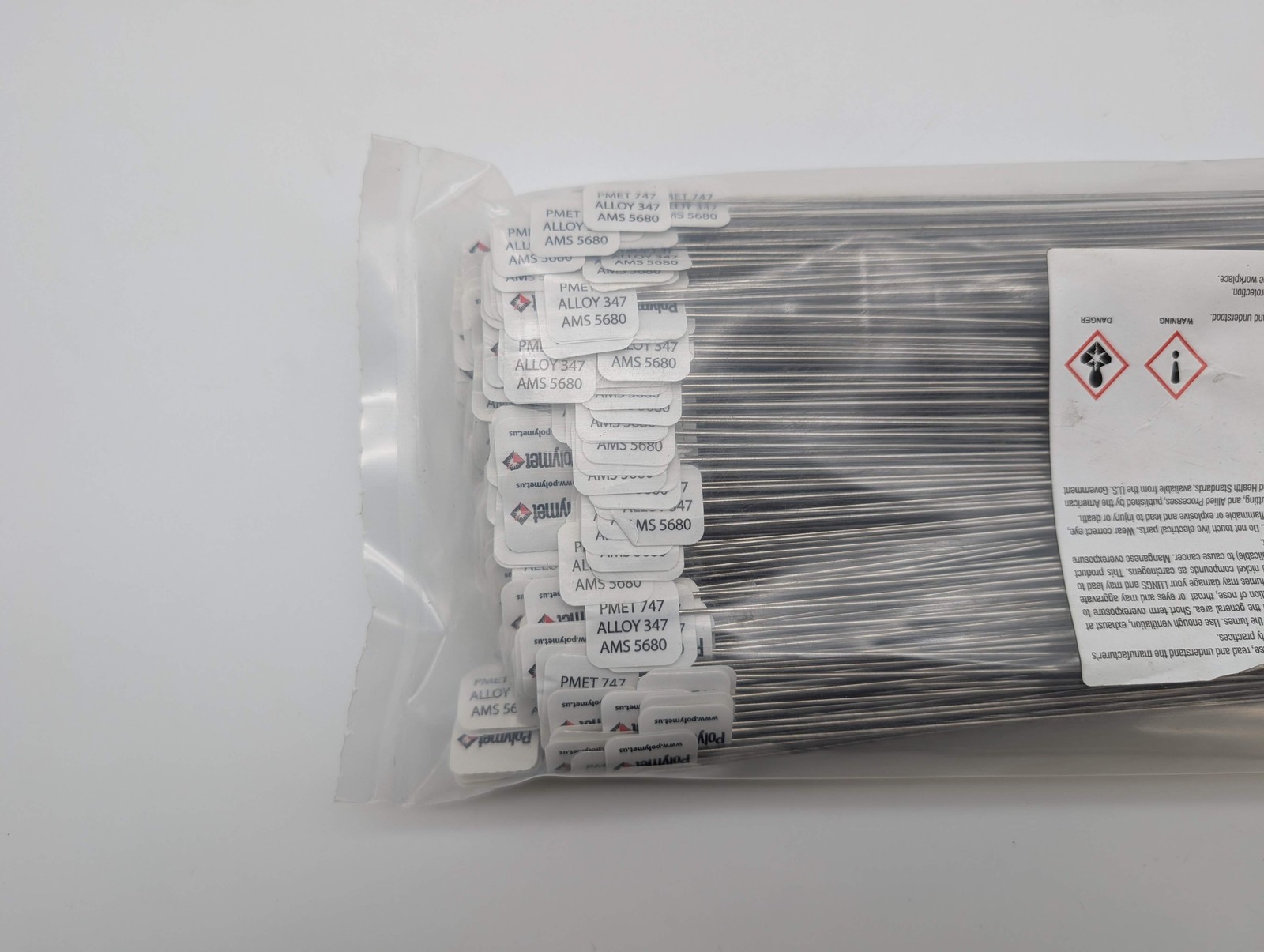 PolyMet AMS5680J 347 Stainless Steel Welding Wire 0.045″ x 18″ Pack of 5lbs