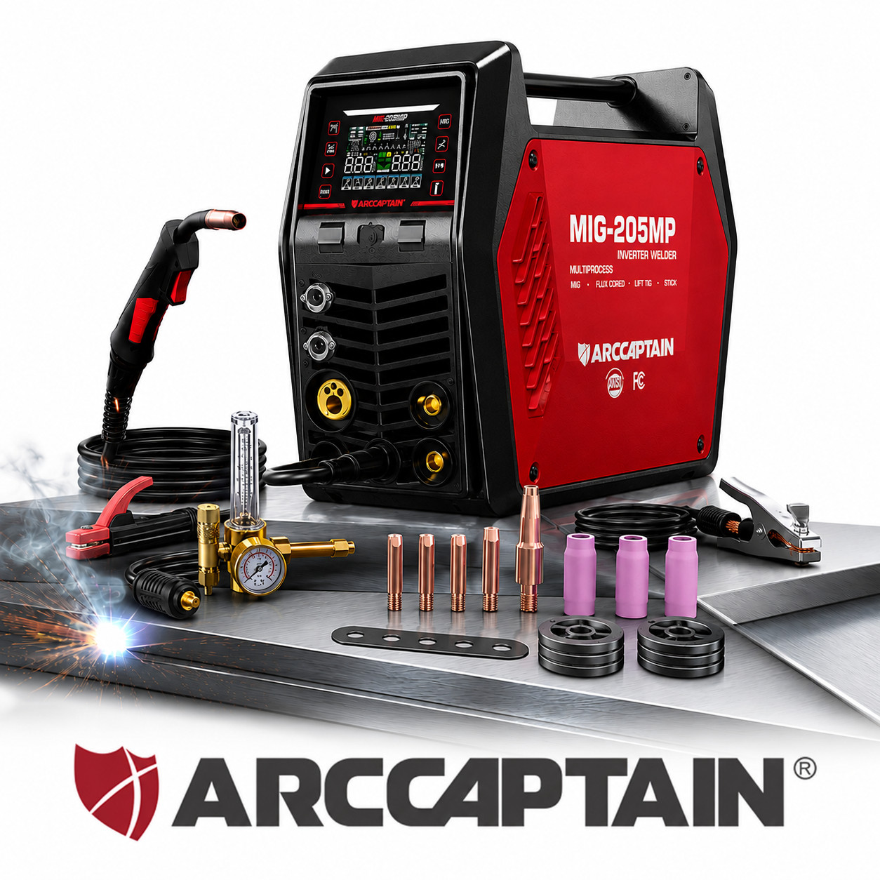 ARCCAPTAIN MIG205MP 205A APP Control MIG Welder Plasma Cutter Dual Voltage