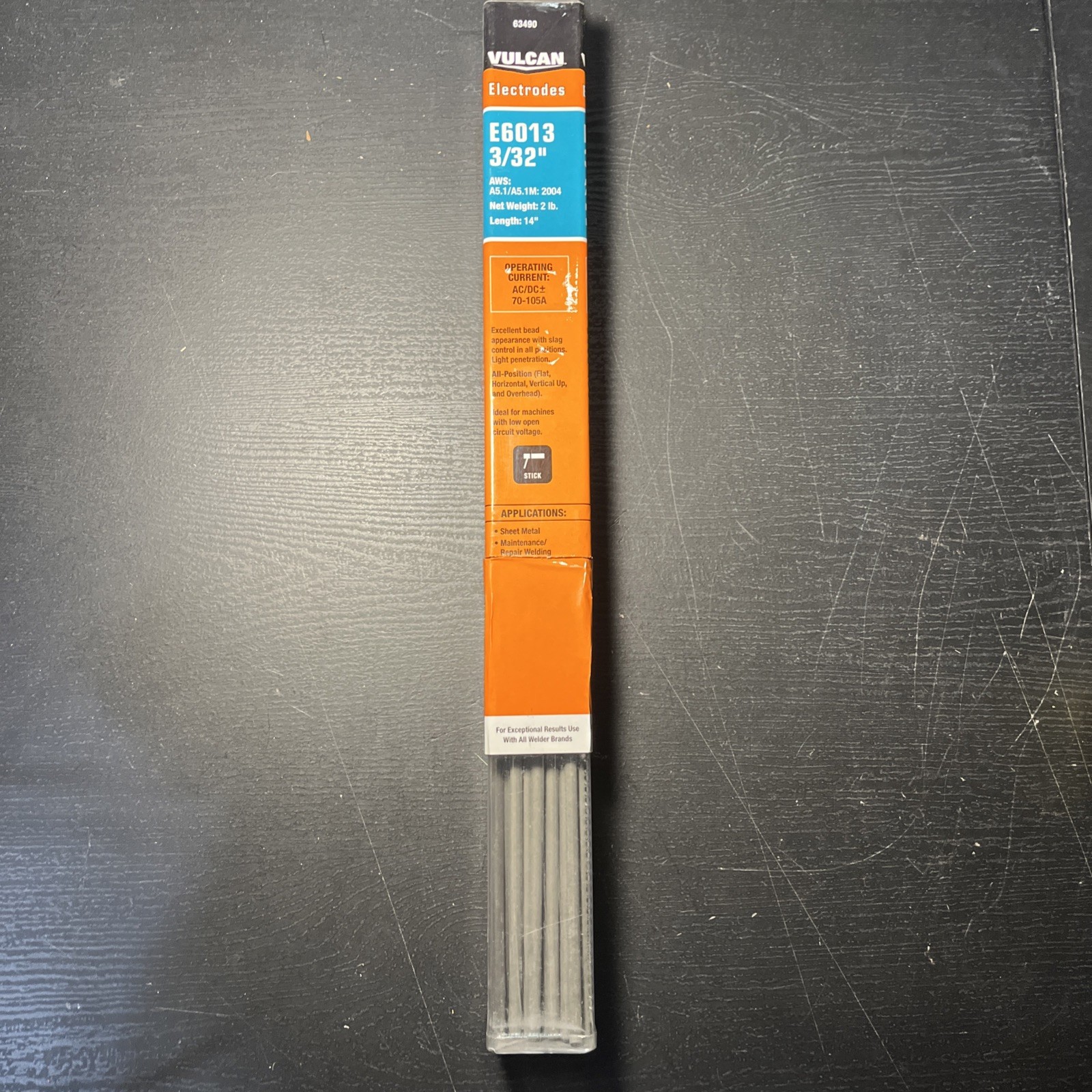 Vulcan E6013 3/32” Stick Electrodes Welding Rod2 Lbs 14″. 35 Rods left BIN #783