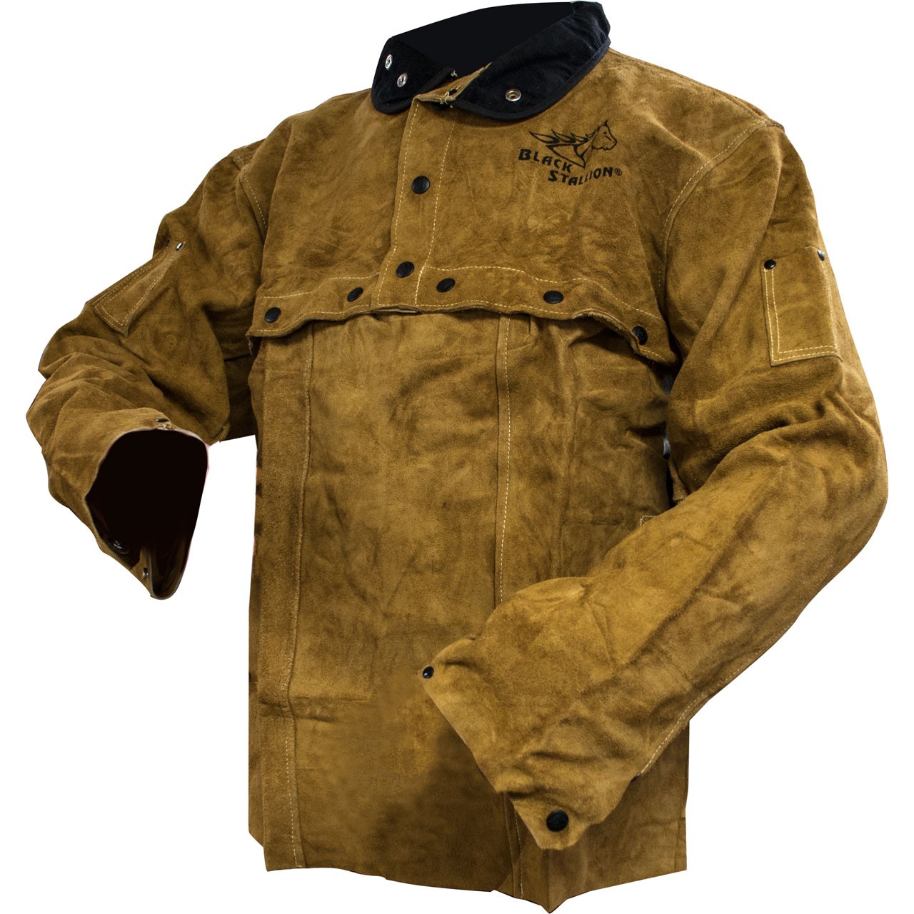 Black Stallion 220CS Side Split Cowhide Leather Cape Sleeve and 20 Inch Bib 3XL