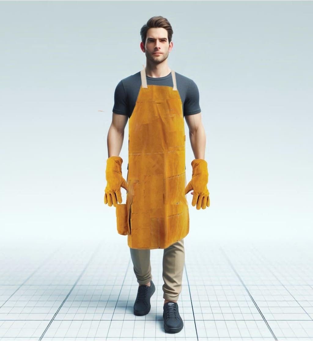 Generic Fits Chicago Electric Welders Leather Combo Set, 3-Piece – Tan, One Siz