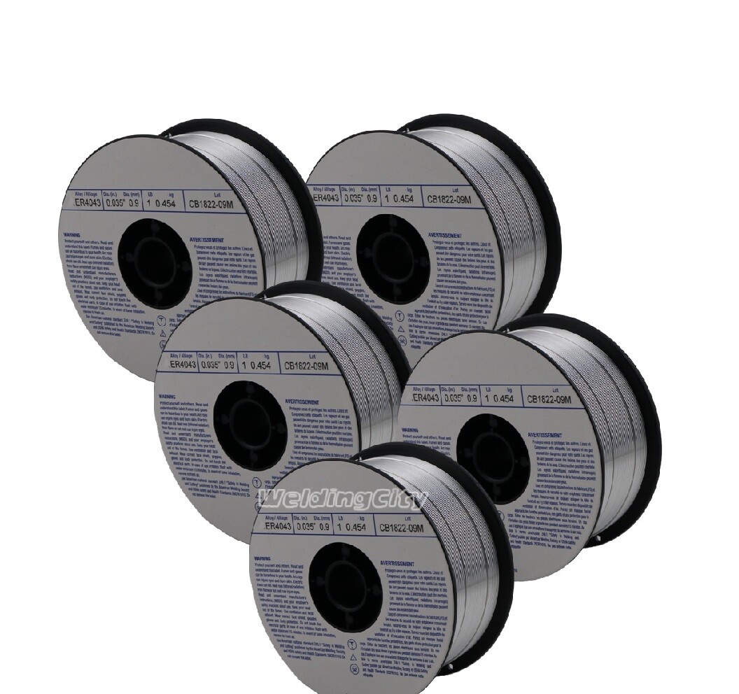 WeldingCity® 5-pk Aluminum MIG Welding Wire ER5356 .035″ (0.9mm) 1-Lb Roll | USA