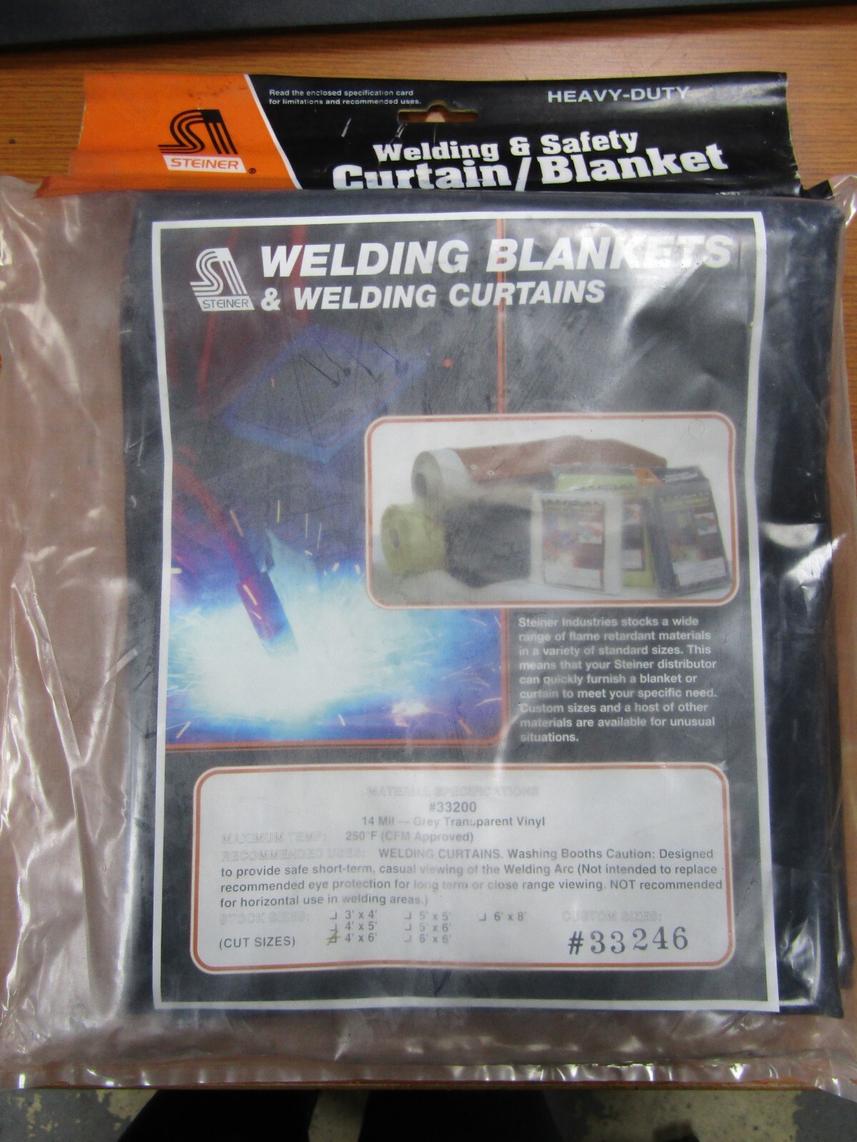 💥NEW STEINER HEAVY DUTY 14 MIL GREY TRANSPARENT VINYL WELDING BLANKET 332-4X6