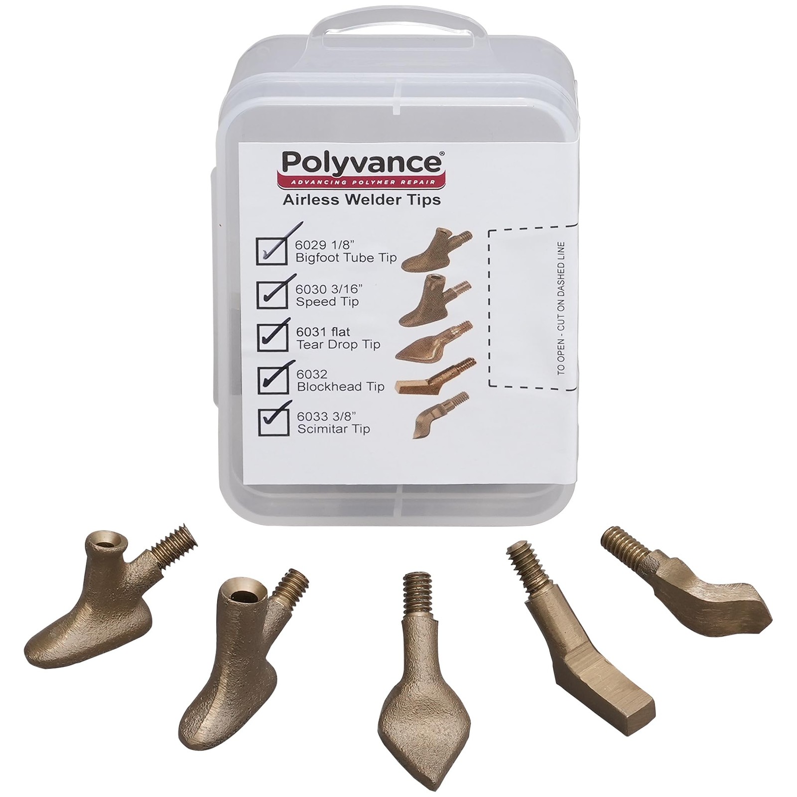 Polyvance Airless Plastic Welder Welding Tip Assortment