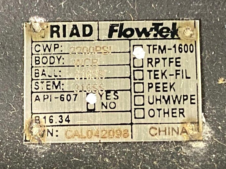 FlowTek Triad 2″ Ball Valve WCB Body 316SS Stem/Ball 2200WOG TFM-1600