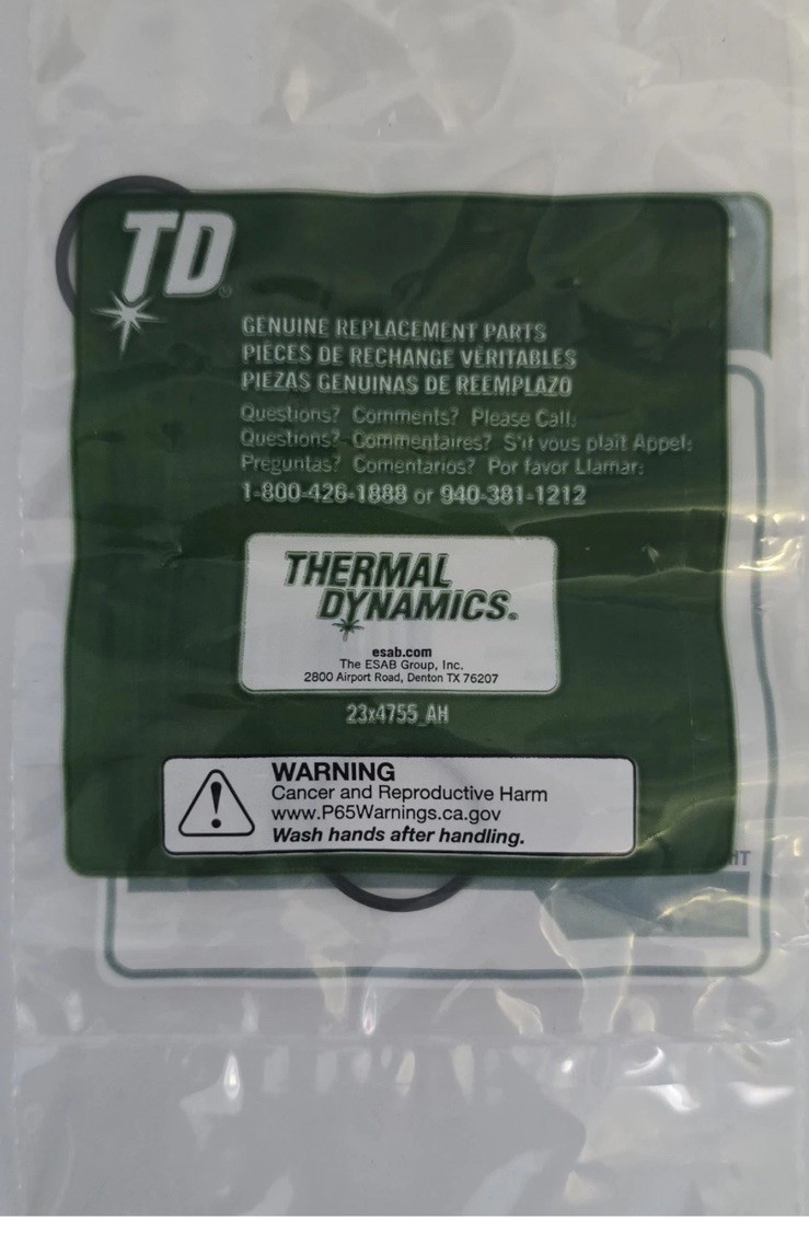 Thermal Dynamics O-Ring 8-3487 for 2CZF1 & 2CZF2 Pack of 5