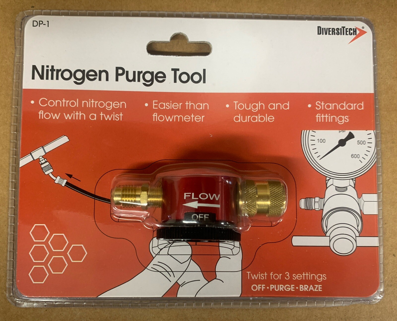 DIVERSITECH NITROGEN PURGE TOOL W/ADJUSTABLE DIAL DP-1