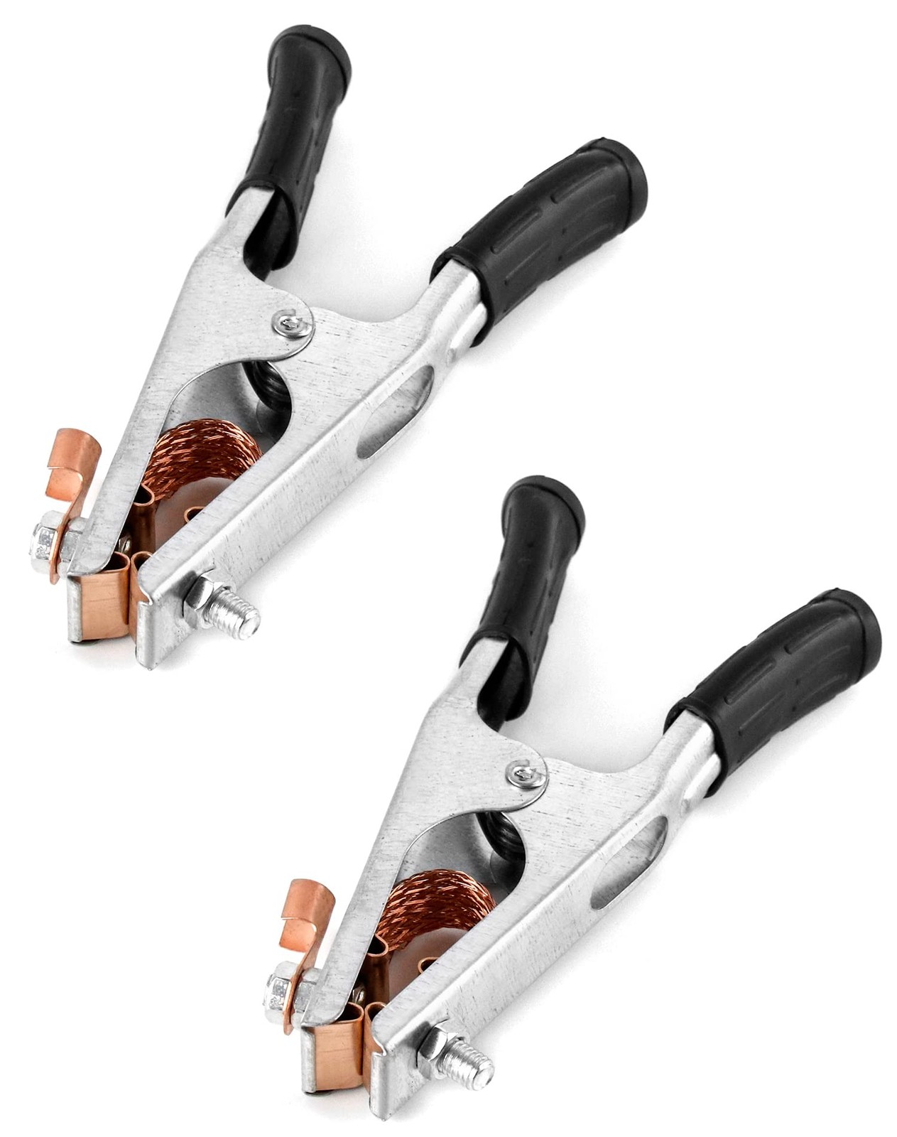 QWORK Welding Ground Clamp, 2 Pack 500AElectroplated Ground Clamp Copper
