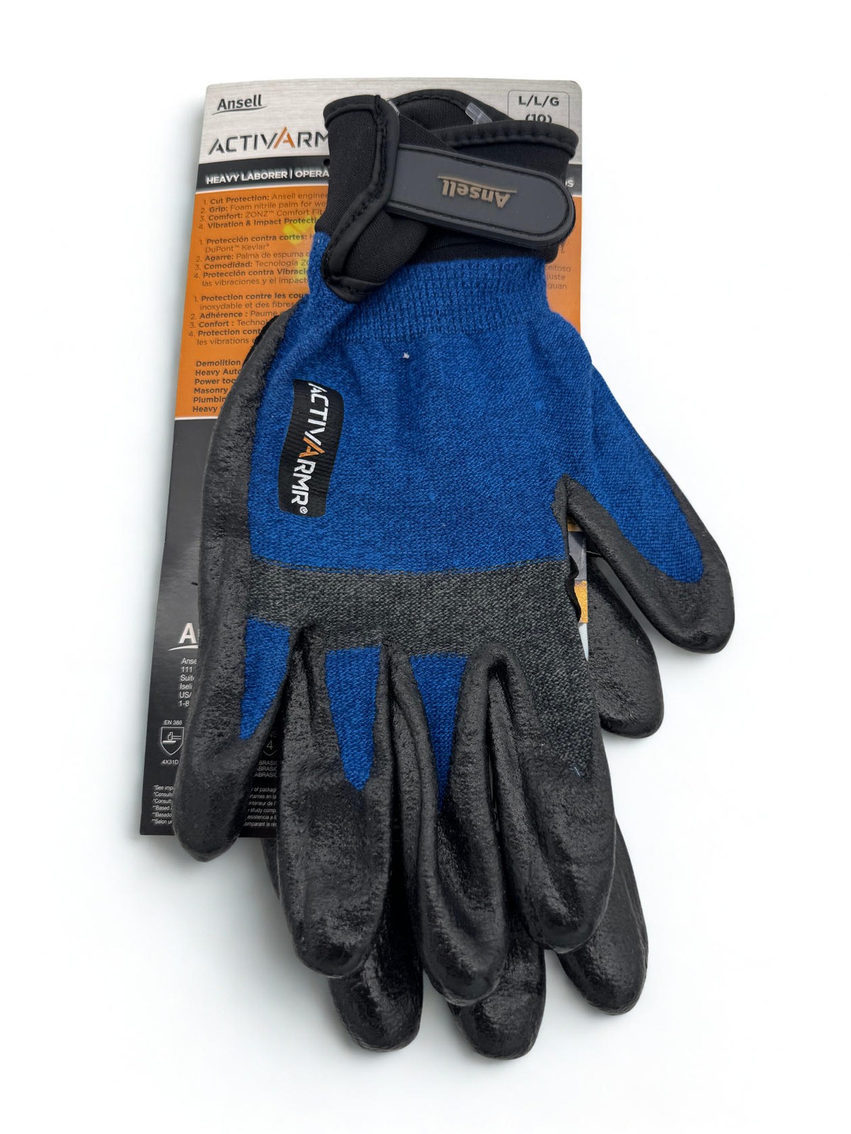 (1 Set) Ansell Activ Armr Gloves 97-003 Size L Mechanic NEW NWT