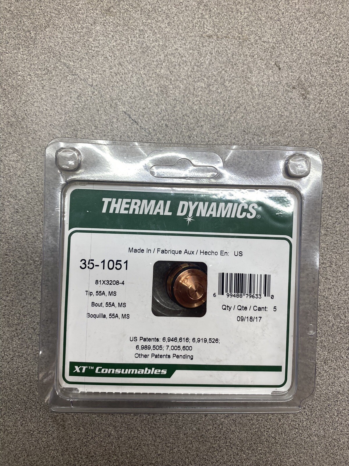 Thermal Dynamics 35-1051 Tip 55A Ms 5 pack Genuine NOS
