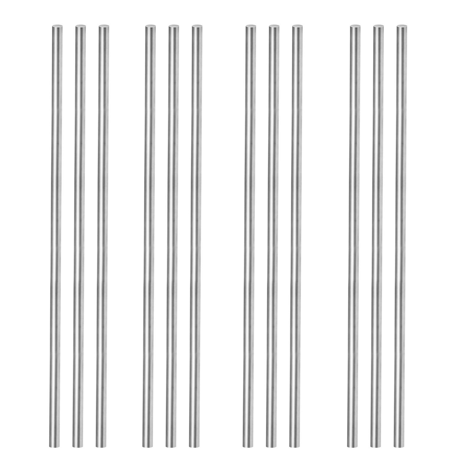 12 Pcs 304 Stainless Steel Round Rod,Phiowocx 1/8” x 12” Metal Solid 3mm