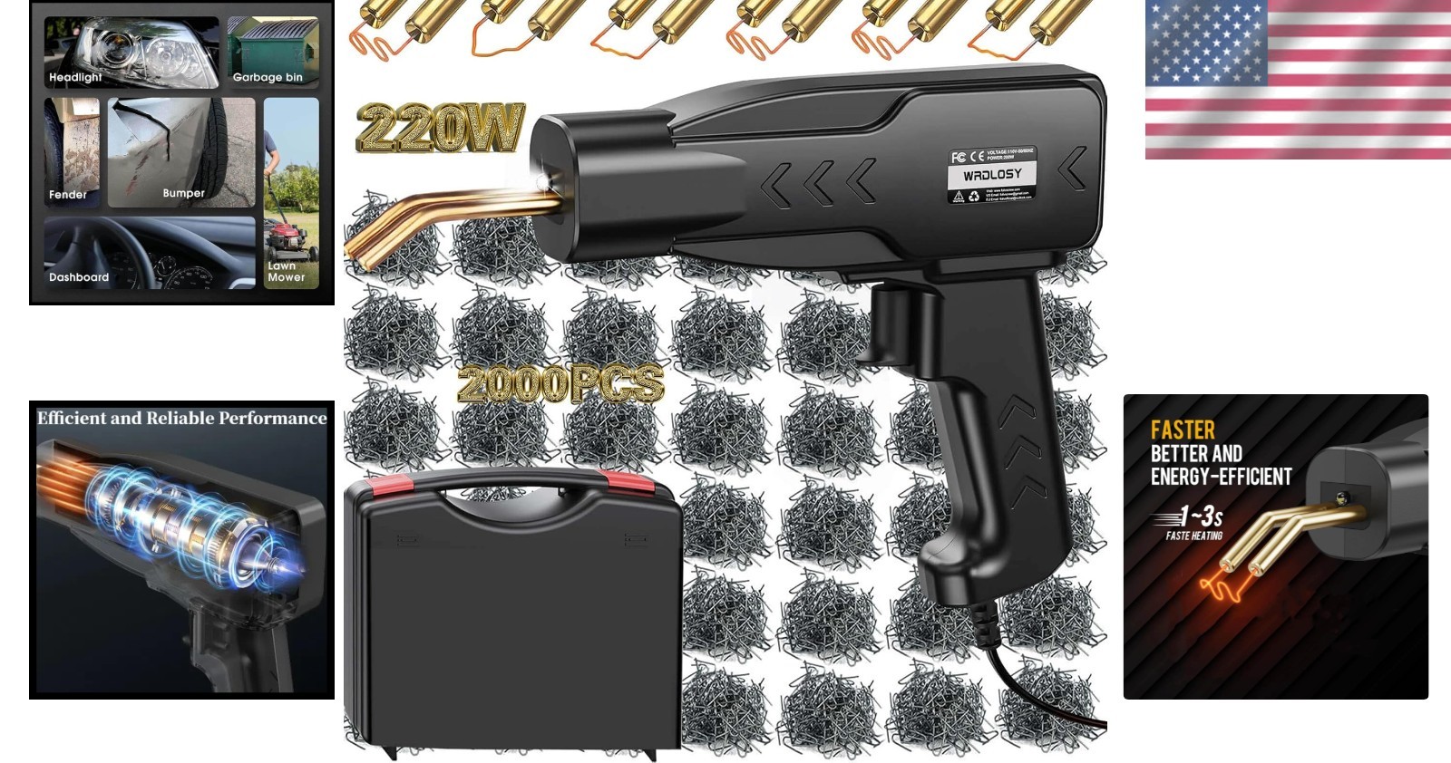 220W Fast Heating Plastic Welder Kit with Staples – Precision Repairs Made Easy
