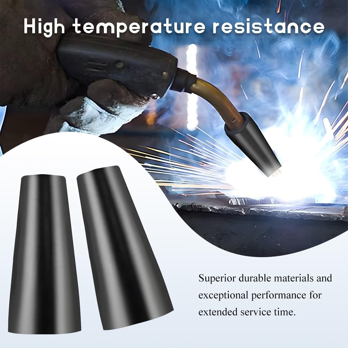 2 PCS Heat Resistant Gasless Nozzles – Essential MIG Welding Accessories