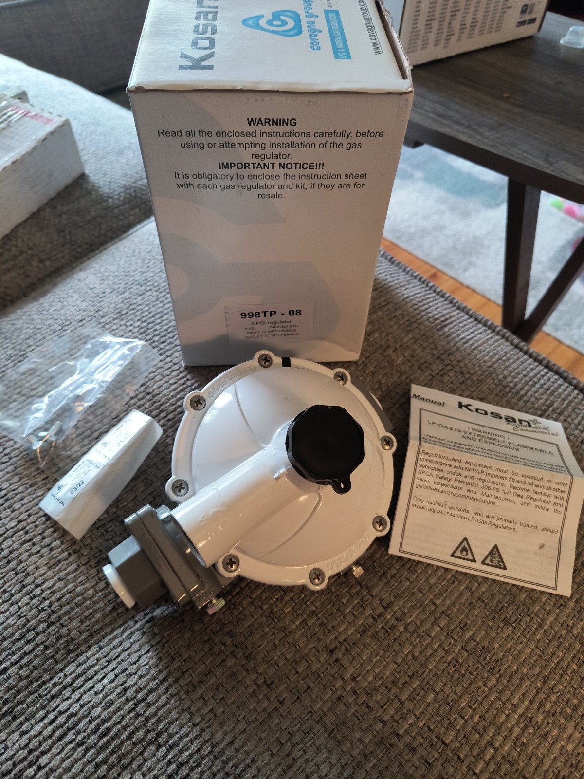 KOSAN 998TP-08 1/2″ NPT x 1/2″ NPT 2 PSI 1.46M BTU PROPANE REGULATOR NEW Cavagna