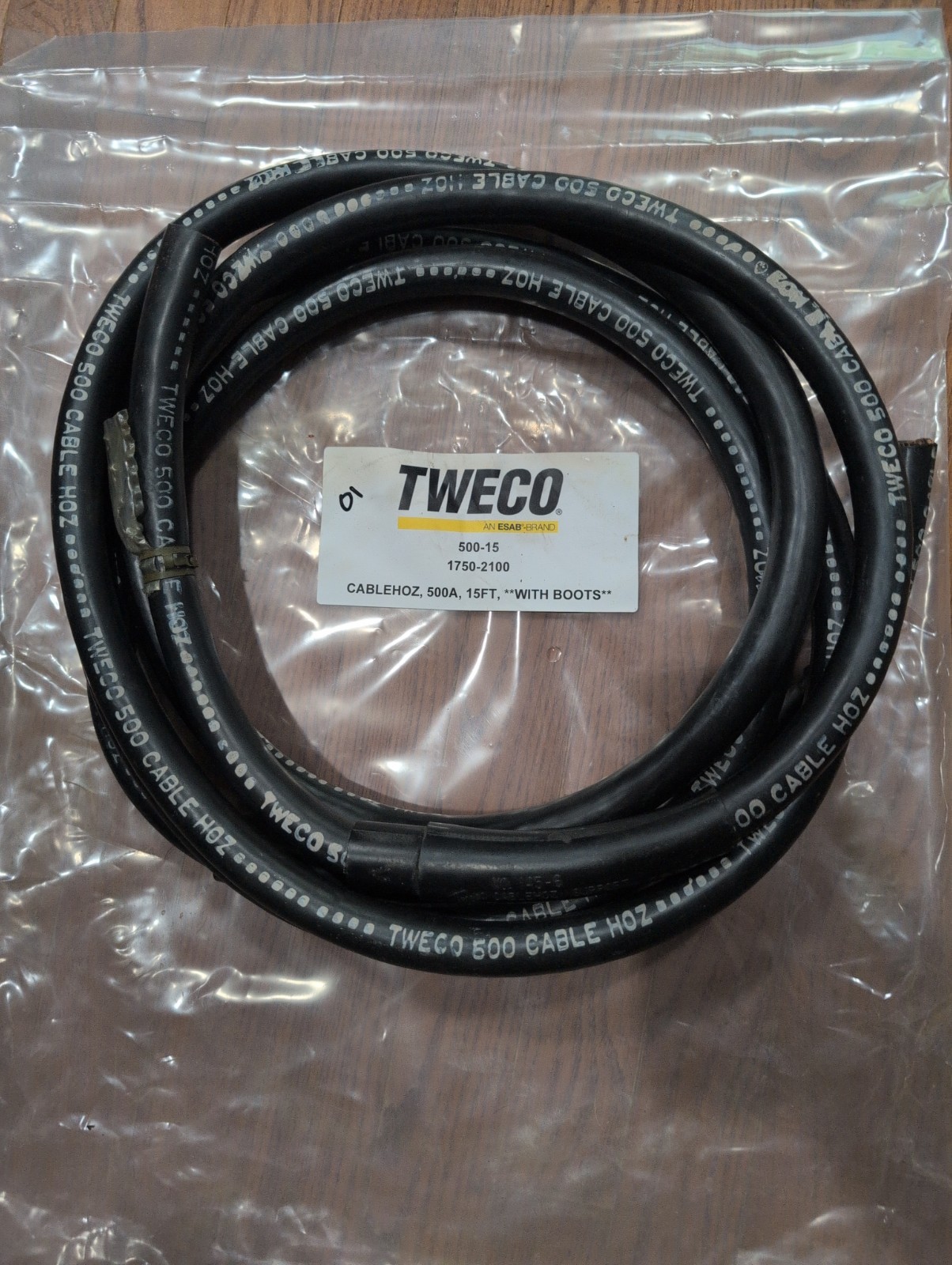 TWECO CABLEHOZ 500A 15FT **WITH BOOTS** 500-10 1750-2101
