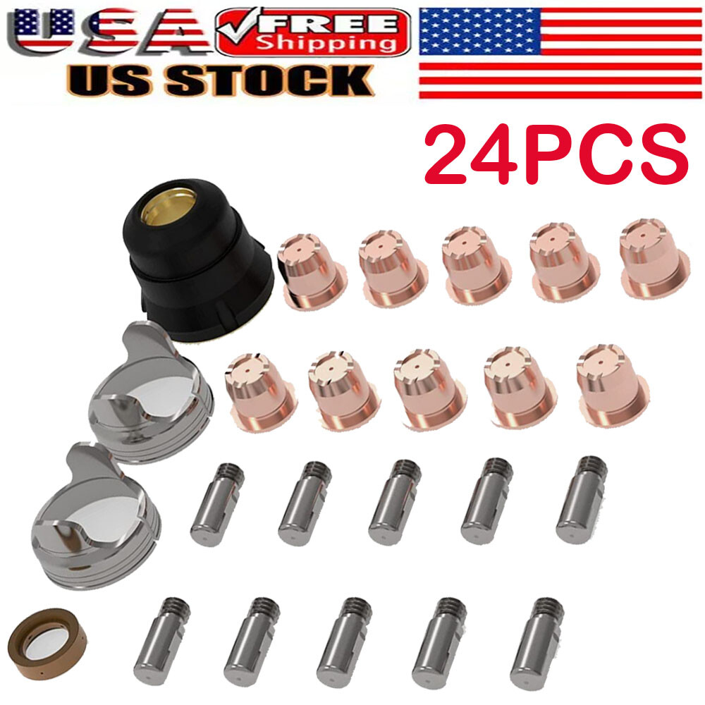 24x IPT40 Plasma Torch Consumables Set Tip Electrode For CUT-55DS Pro CUT-65DS