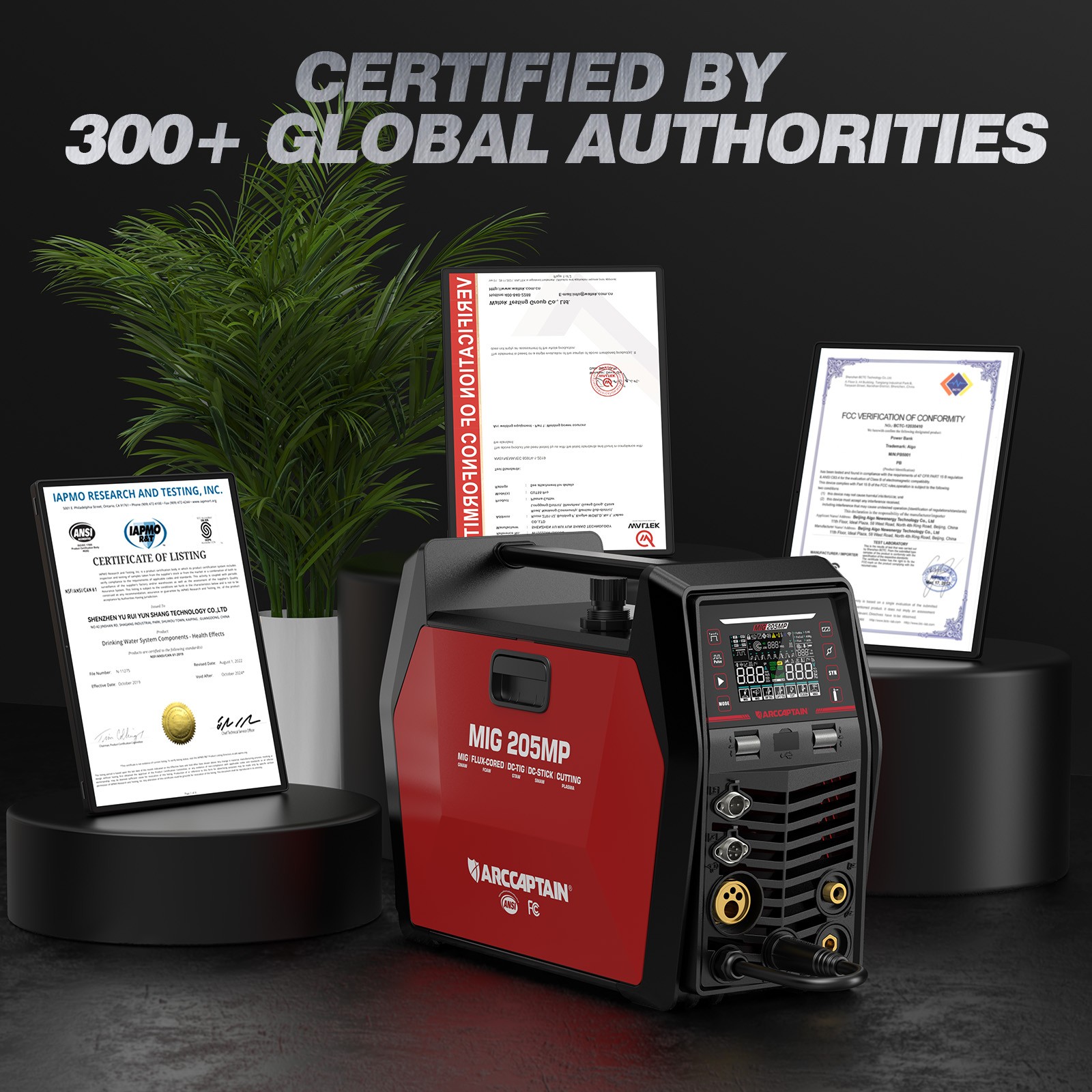 MIG205MP MIG Welder 9 IN 1 Plasma Cutter/MIG/TIG & Large Viewing Welding Helmet