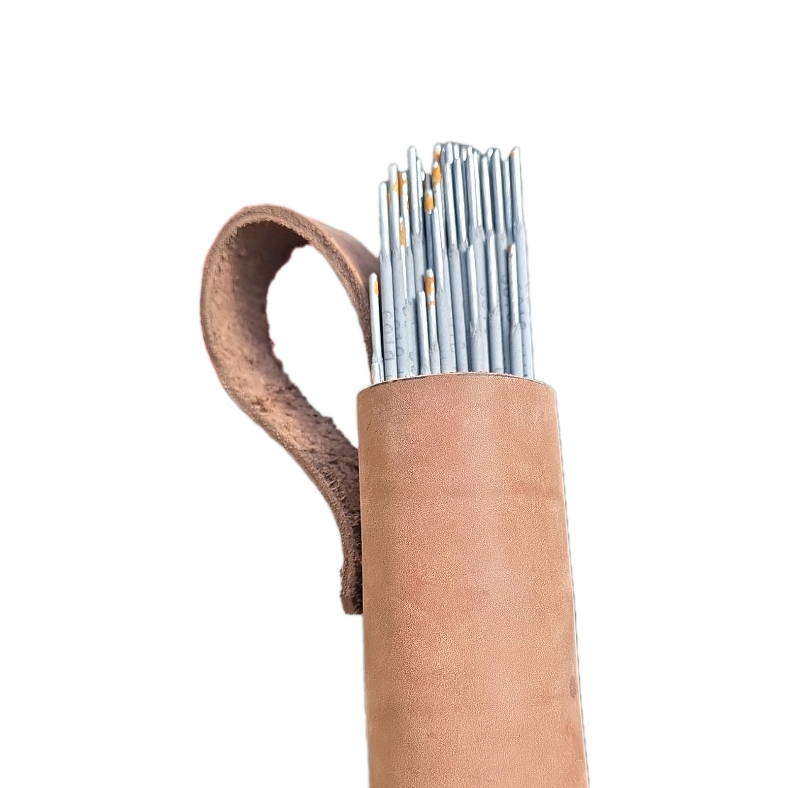 Leather Electrode Holder Pouch with Strap and Snap Closure for Welding